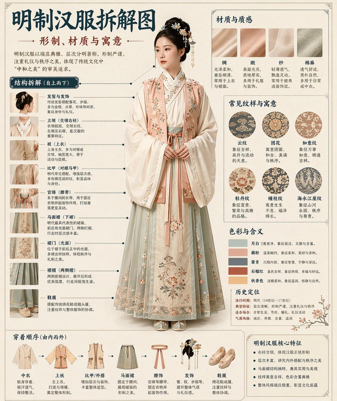 博物馆图鉴式汉服拆解信息图